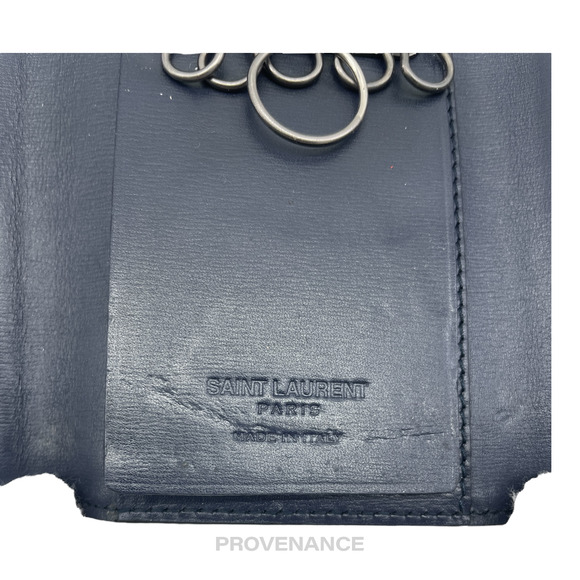 🔴 Saint Laurent Paris SLP Key Card Wallet - Navy Calfskin Leather - Picture 7 of 8
